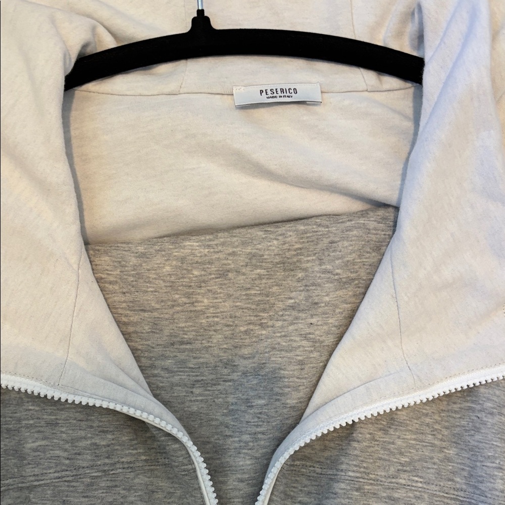 Peserico Light Gray and Cream Zip-Up Jacket and pants